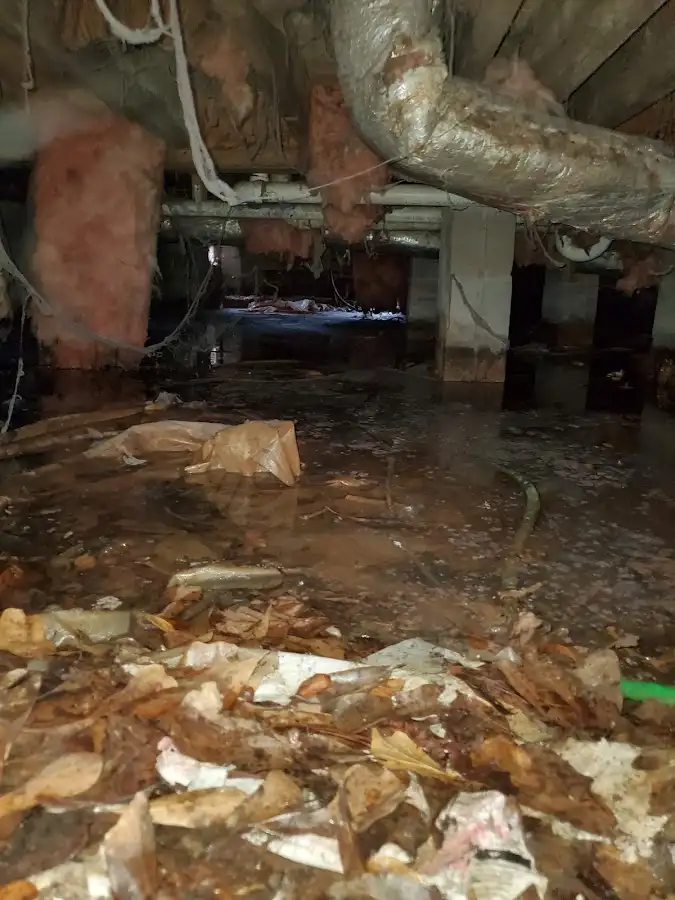 Crawl space flood assessment for Commercial Water Damage Restoration in West Springfield